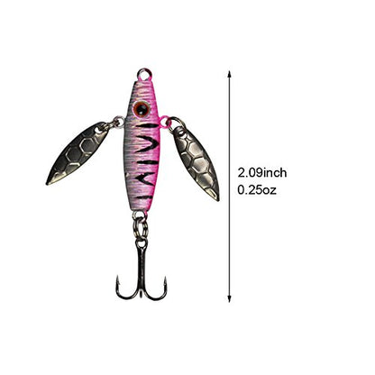 Ice Fishing Jigs with Treble Hooks Lead Jig Hooks Winter Metal Lures - color: 2.09inch/0.25oz-4pcs