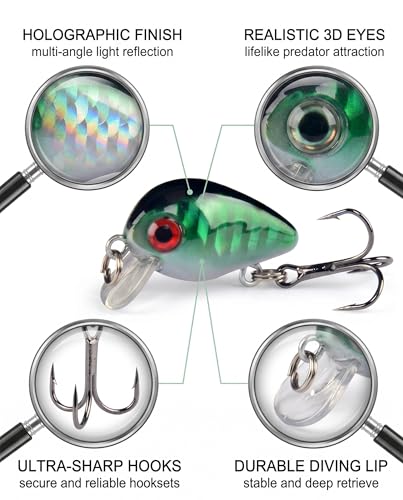 10pcs Fishing Lures, Crankbait Hard Bait, Artificial Wobbler Bass Bait, Fishing Accessories