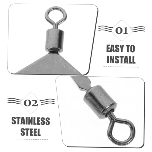 LIOOBO Sea Fishing Three-Prong Swivel Fishing Rigs Fishing Gear Bulk for Bass Cast Saltwater Tackle Connector - size: 5.50X3.00X0.20CM
