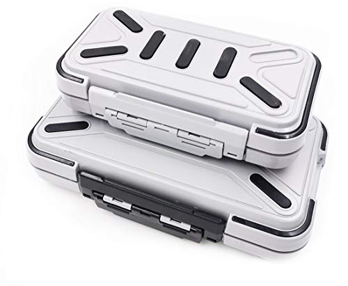 Waterproof Fishing Lure Box Spoon Hooks Baits Storage Tackle Box Containers for Casting Fishing Fly Fishing,Large/Medium/Small Lure Case - color: Gray-Large