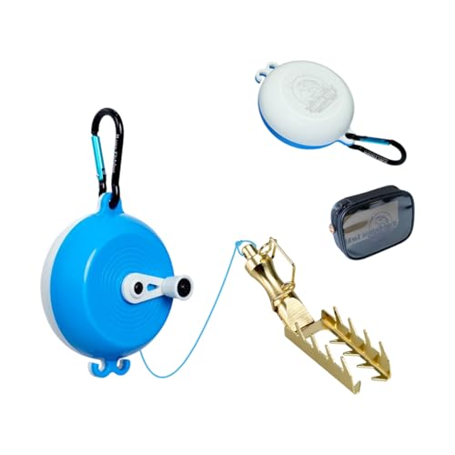 Lures Device Hard Baits Equipment with 30M Line Fishing Retrievers Savers Accessories Hard Equipment with Line - color: White and blue