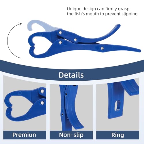 4pc Fishing Tool Kit, Fishing Serrated Scissors , Multifunctional Pliers, Lip Gripper,Retractable lanyard, Resistant Saltwater Accessories & Equipment, for Hook Remover, Inshore & Nearshore