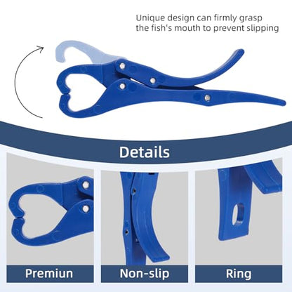 4pc Fishing Tool Kit, Fishing Serrated Scissors , Multifunctional Pliers, Lip Gripper,Retractable lanyard, Resistant Saltwater Accessories & Equipment, for Hook Remover, Inshore & Nearshore