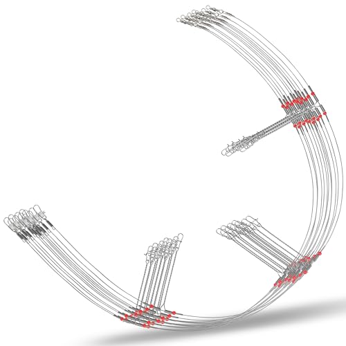 Fishing Leaders Saltwater Tackle Rig Stainless Steel Fishing Wire Leader Line with Swivels Snap Beads Pre-Tied Hi-Low Bottom Rigs for Surf Pier Trolling Fishing Tackle - style: 3 Arms-12pcs