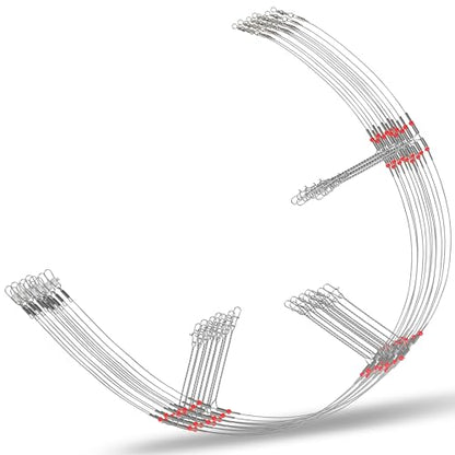 Fishing Leaders Saltwater Tackle Rig Stainless Steel Fishing Wire Leader Line with Swivels Snap Beads Pre-Tied Hi-Low Bottom Rigs for Surf Pier Trolling Fishing Tackle - style: 3 Arms-12pcs