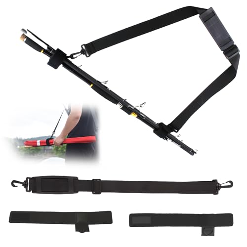 Fishing Rod Straps Holder Belt, Adjustable Sling Shoulder Fishing Poles Strap Holder, Carrier Strap Sling Shoulder Belt for Fly-Fishing, Casting Rod & Spinning Rod, Black