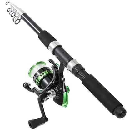 Tripquips Fishing Rod, 2PCS Telescopic Fishing Rod and Reel Combo with Fishing Pliers and Lip Gripper, Pre-Loaded Spinning Reel Combo, Fishing Pole with Carrier Bag Fishing Gear