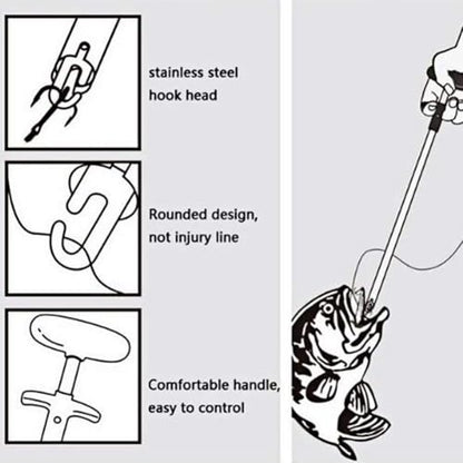 T-Shaped Fish Hook Detacher Remover, Stainless Steel Fishing Tackle Accessory with Ergonomic Handle Portable Fish Hook Extractor for Saltwater Freshwater (8x11cm/3.1x4.3in)
