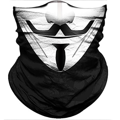 Obacle Bandana Face Mask Neck Gaiter Tube Mask Men Women for Sun Dust Protection - color: Men Black White Face Smile