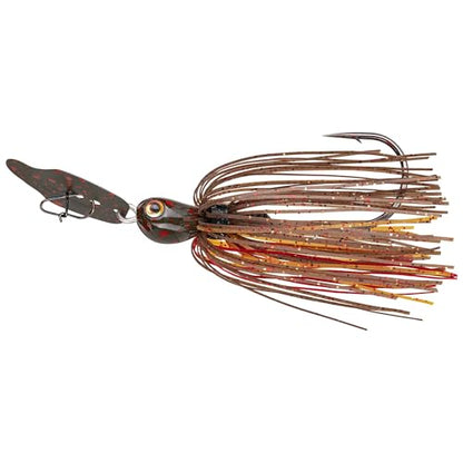 Strike King Thunder Cricket Fishing Lure, Vibrating Swim Jig, Silver Blade, 4/0 Jungle-Style Flipping Hook - color: Falcon Lake Craw, size: 3/8 oz