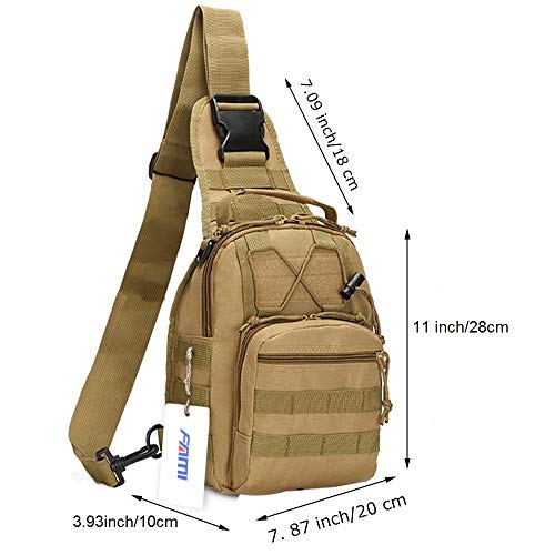 FAMI Outdoor Tactical Bag Backpack, Military Sport Bag Pack Sling Shoulder Backpack Tactical Satchel for Every Day Carry (Tan 2 Packs) - color: Tan 2 Packs
