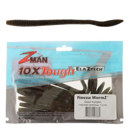 Z-Man Finesse WormZ Bait - color: Green Pumpkin