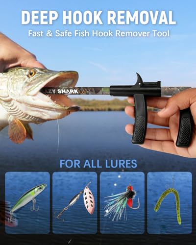 Fish Hook Remover Tool, Aluminum Fishing Hook Remover Extractor 13.6in - color: Camouflage