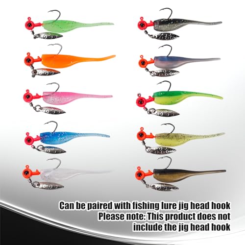Crappie Lures Soft Plastic Baits Fishing Lures FS/RE-02 | Natural swimming action, soft plastic, 10 condition-matched colors, bulk pack for crappie bass catfish - style: 50pcs