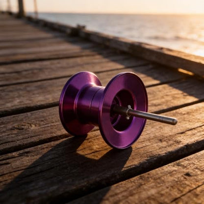 FABULETTA Baitcasting Spool Replacement, Aluminum Alloy Remote Throw Spool, Compatible with Tatula SV TW 100 19 100 Casting Reel Parts - color: Purple