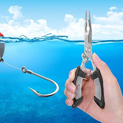 Fishing Gear Fishing Gifts for Men,Fishing Stuff,Aluminum Fishing Pliers Fly Fishing Accessories Fish Lip Gripper Saltwater Resistant Fishing Tools with Sheath and Telescopic Lanyard