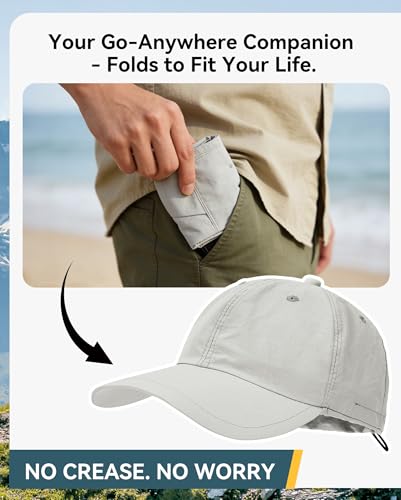 Zando Sun Hats with Neck Flap for Men UPF 50+ Waterproof Baseball Cap Adjustable Breathable Outdoor Hiking Fishing Hat - color: Dark Grey