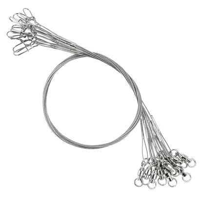 Atibin Rigs Lure Wire Leader Line Saltwater Swivels Fishing Leader Bait Wire Rigs Fishing Leaders Snap White Nickel - size: #3 (15.8in-50lb) 20pcs