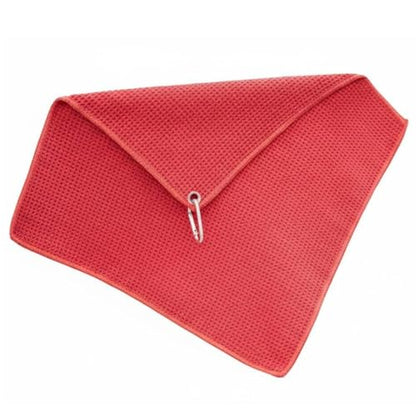 Qianly Fishing Towel Highly Absorbent Weave Towel with Clip Non-Shedding Outdoor Gear for Fishermen, Red - color: Red