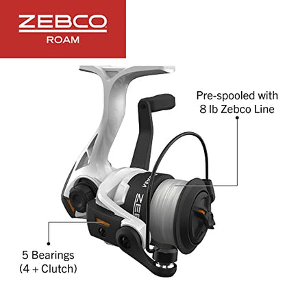 Zebco Roam Spinning Reel and Fishing Rod Combo, 6-Foot Fiberglass Fishing Pole, Split ComfortGrip Handle, Soft-Touch Handle Knob, Changeable Right- or Left-Hand Retrieve - style: Size 20 Reel - 6'0" Rod - Orange
