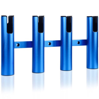 Aluminum Fishing Boat Rod Holder,3/4 Link Tube Aluminum Rod Rack, Suit Boats & Yacht ,Silver - color: Blue 4 Tube