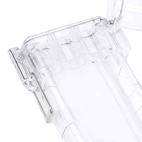 AYNEFY Boating Kayaking Clear ID Badge Box Water Proof Pocket Storage Box Transparent Airtight Lid Keychain Clear Storage Tube for Keys IDs Change Tissues Outdoor Adventures Office