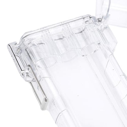 AYNEFY Boating Kayaking Clear ID Badge Box Water Proof Pocket Storage Box Transparent Airtight Lid Keychain Clear Storage Tube for Keys IDs Change Tissues Outdoor Adventures Office