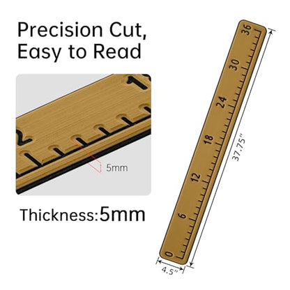 HZshark EVA Foam Fish Measuring Board, Fish Ruler with 3M Self-Adhesive Backing, 36" Fishing Tape Measure for Boats Sailboats Yachts Kayaks - color: Brown, size: 4.5"*36"