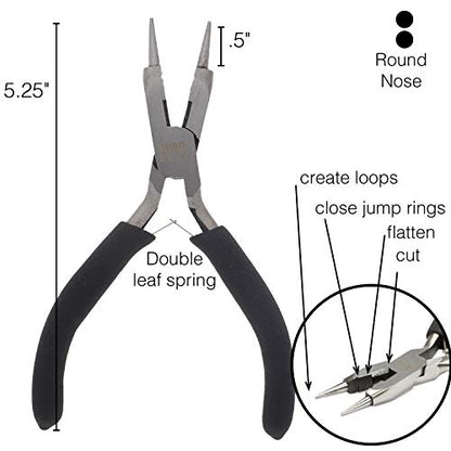 The Beadsmith 4-in-1 Multifunctional Pliers - All-Purpose Jewelry Making Tool w/Cushion Grip, 5”, Create Loops, Cut and Flatten Wire, Close Jump Rings