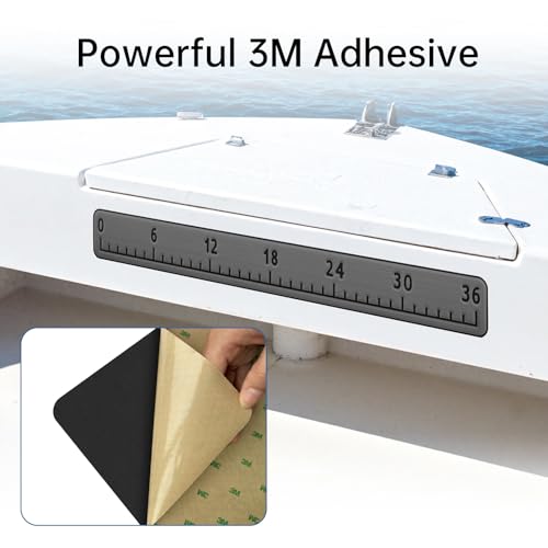 HZshark EVA Foam Fish Measuring Board, Fish Ruler with 3M Self-Adhesive Backing, 36" Fishing Tape Measure for Boats Sailboats Yachts Kayaks - color: Dark Grey, size: 4.5"*36"