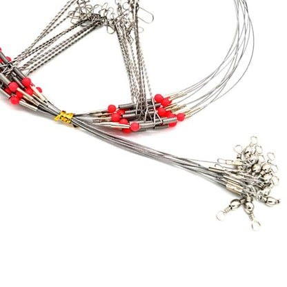 Senyu Wire Trace Leader Rig Stainless Steel 1-5 Arms Fishing Rigs with Snap,High-Strength Fishing Leaders Saltwater-Perch Rigs for Fishing - color: Arm Length 2.7inch, style: 5 Arm Leader