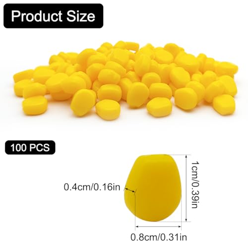 100 Pcs Fake Corn Carp Fishing Bait, Soft Maggot Bait Bread Worm, Soft Silicone Easy Floating Lure,Bass Fishing Worms Lures, Bait Equipment for Trout Catfish Carp Catfish