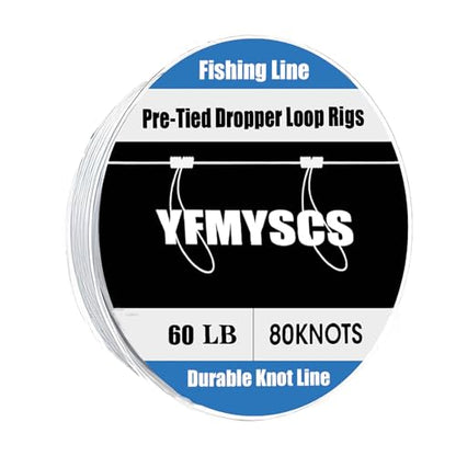 Pre-Tied Dropper Loop Rigs,Fishing Line Spool, Loops About 12 Inches Apart with 3.5 Inch Loop Size. Perfect for Saltwater & Freshwater Fishing ﻿ - size: 60LB