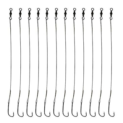 20pcs Wire Leader Hook Rigs Baitholder Fishing Hook Nylon Coated Fishing Wire Leader with Swivel - color: 10inch silver, size: 3#-20pcs