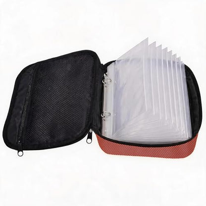 Kylebooker Soft Plastic Bait Storage Binders Organizer Saltwater Fishing Lure Leader Wallet Tackle Binder Bag | 10 Removable Clear PVC Bags, Saltwater & Freshwater, Lightweight Tackle Bag - color: Orange