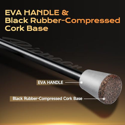 HANDING Pioneer Ultralight Spinning Rod & Casting Rod 2-Piece BFS Rod | Ultralight & Light Rod Finesse Fishing Rod for Trout Panfish Crappie Bluegill with 24T Carbon Fiber EVA Handle - size: 6' - Ultralight - Fast