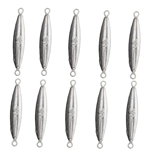 10PCS Fishing Weights Torpedo Sinkers Inline Trolling Sinkers Weights Kit Fishing Sinkers Catfishing Sinkers Saltwater Fishing Torpedo Weights Double Ring Sinkers - 1oz(30g) - size: 1oz(30g)-10 Pack