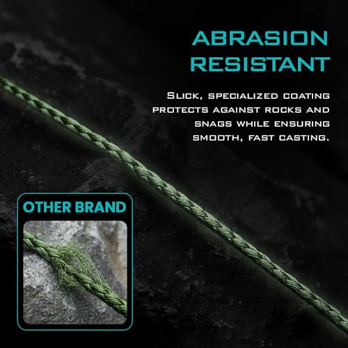 Gaffer Sportfishing Braided Fishing Line – Green – 8-Strand UHMWPE Braid, Ultra-Strong Zero-Stretch, Smooth Coated – Abrasion-Resistant for Saltwater & Freshwater – High Knot Strength - size: 2000Yards - 100lb