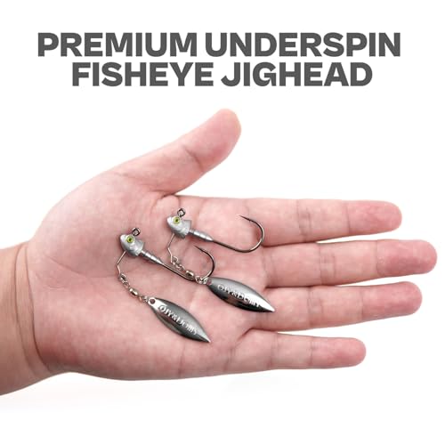 6-Pack Underspin Jig Heads with 100% Brass Blade (Never Rust) - 3/16oz, 1/4oz, 3/8oz, 1/2oz - Bass & Saltwater Fishing - color: Raw, size: 1/4oz