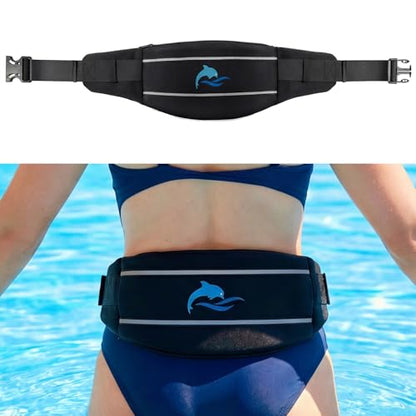 YOTAN Swim Belt for Adults, Flotation Belt with Reflective Strips, Adjustable 3 Section Buoyancy Flotation Swimming Belts, Pool Exercise Equipment for Water Aerobic, Aqua Jogging, Low-Impact Workout - size: Medium