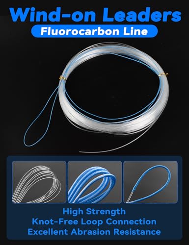 BLUEWING Monofilament Wind-on Leader High Strength Mono Loop to Loop Fishing Leader Line for Vertical Jigging, Swordfish & Trolling - size: 150lb / 150ft, style: Fluoro