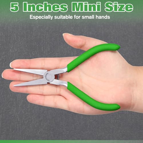 SPEEDWOX 5 Inch Flat Nose Pliers For Jewelry Making - Mini Duckbill Pliers Fine Nose Plier Precision Smooth Jaw Mini Wire Bending Craft Tool For Beading Ring Opening Straightening & Looping - style: Mini Curved Nose Pliers Serrated Jaw