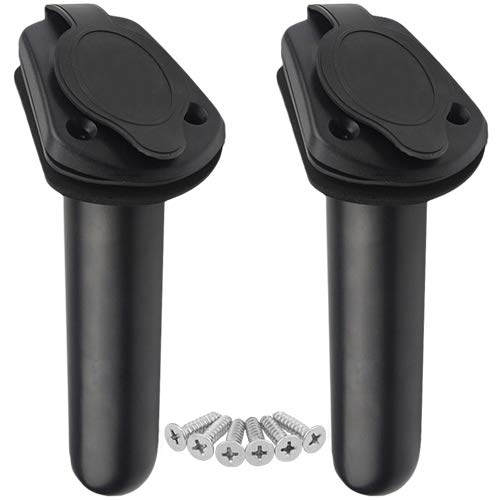 WMYCONGCONG 2 PCS Kayak Deck Flush Mount Fishing Boat Rod Holder with Cap Cover for Kayak Boat Canoe