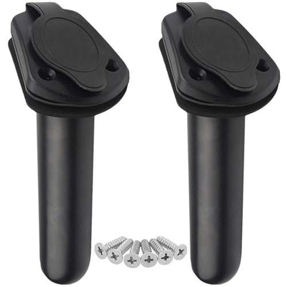 WMYCONGCONG 2 PCS Kayak Deck Flush Mount Fishing Boat Rod Holder with Cap Cover for Kayak Boat Canoe