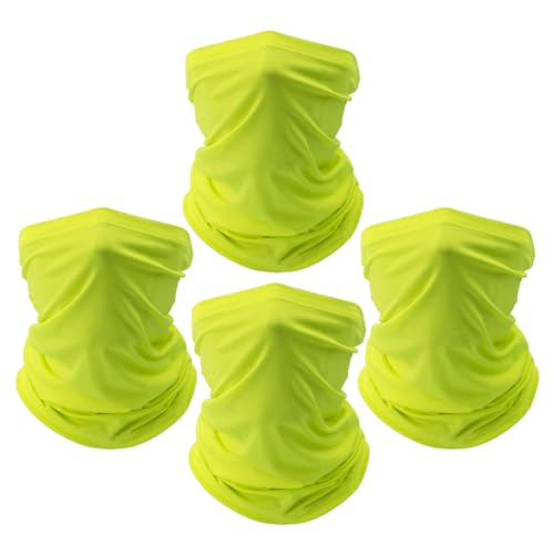 Fishing Neck Gaiter, Sun Protection Face Mask, Cooling Neck Shield Scarf Cycling Balaclava Bandana for Men and Women - color: Neon Yellow Pack