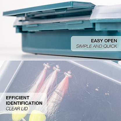 SF 2Packs Fishing Tackle Box Tray 3600 Slit Foam Case Double Buckle Open Plastic Jig Box Heads Hooks Spinners Spoons Storage Tackle Tray - style: 3602-2PCS
