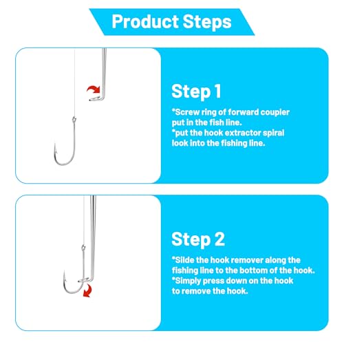 Fish Hook Remover Tool, 4PCS Fishing Hook Quick Removal Device, Fishing Gear Security Equipment Kits for Adult, Hook Extractor Accessories Tools with Storage Tube