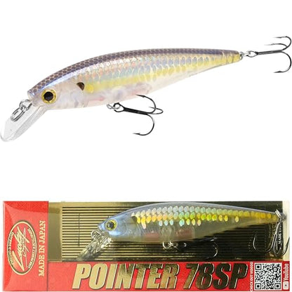 LUCKY CRAFT Pointer 78SP Fishing Lures, 3" Freshwater Bass & Trout Lures, Suspending 4ft-5ft Depth, Jerkbait, Bass Fishing Gear and Accessories, Ghost & Aurora - color: 225 MS Ghost Chartreuse Shad
