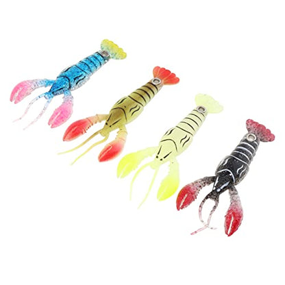 4pcs 3.5inch Crayfish Fishing Lures Bait, Lifelike Crayfish Fishing, Silicone Soft Crawfish Lures Bait Artificial Crawfish for Carp Bass