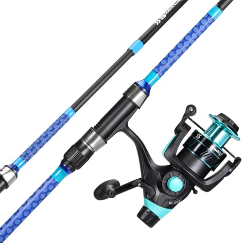 Sougayilang 3 Piece Baitfeeder Combo Surf Fishing Rod Combo Medium/Heavy Travel Spinning Rod with 4000 Size Reel (9'/10'/11'/12') - size: 12'0"